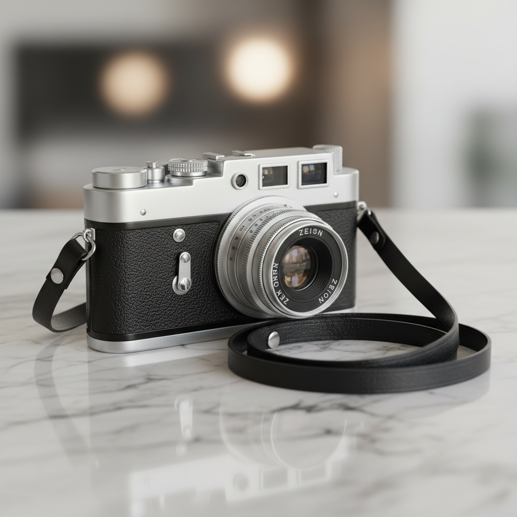 Zeiss Vintage Film Rangefinder Camera with Leather Strap